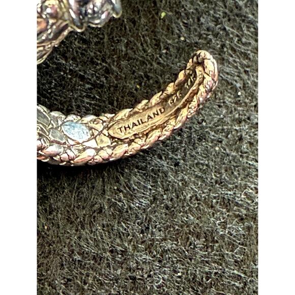 JOHN HARDY Jai Naga Dragon Hoop Earrings | 925 14K accent | Green Gemstone Eyes - Picture 6 of 10